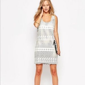 Greylin Lace Overlay Sleeveless Shift Dress